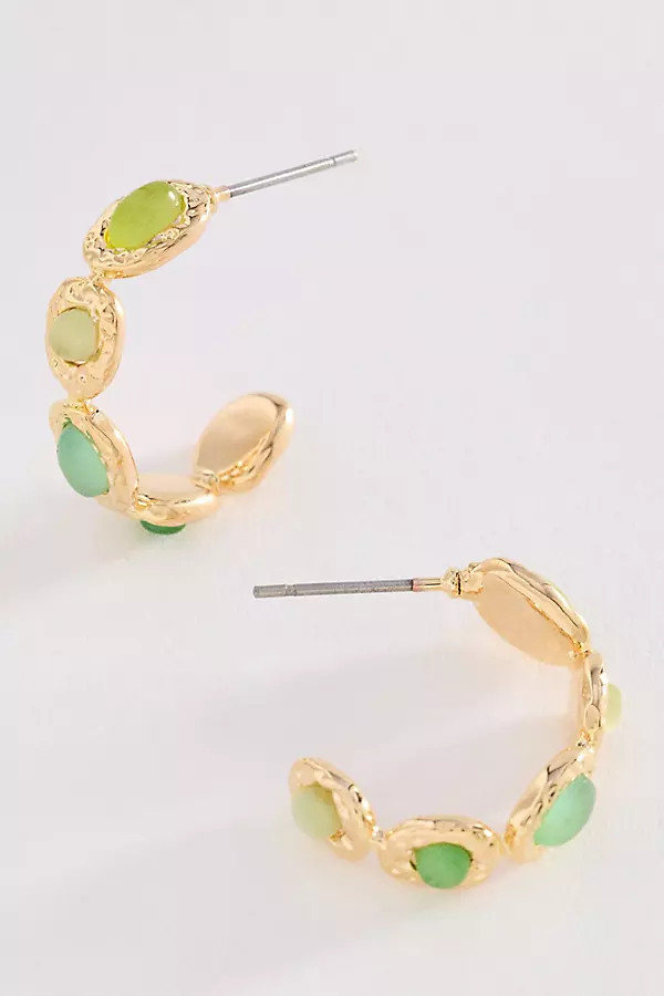 Colorful Semi-Stone Hoop Earrings | Anthropologie (US)