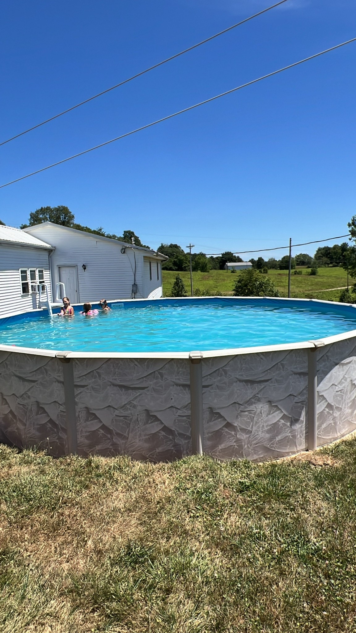 This is the second pool we’ve bought. We moved and left the old one there so we wanted to get the kids a new one. Same size as our other! 
