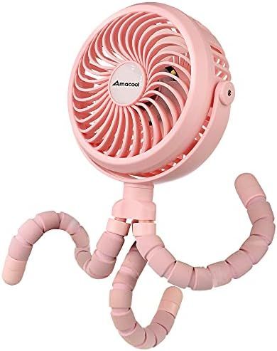 Battery Operated Stroller Fan Flexible Tripod Clip On Fan with 3 Speeds and Rotatable Handheld Pe... | Amazon (US)