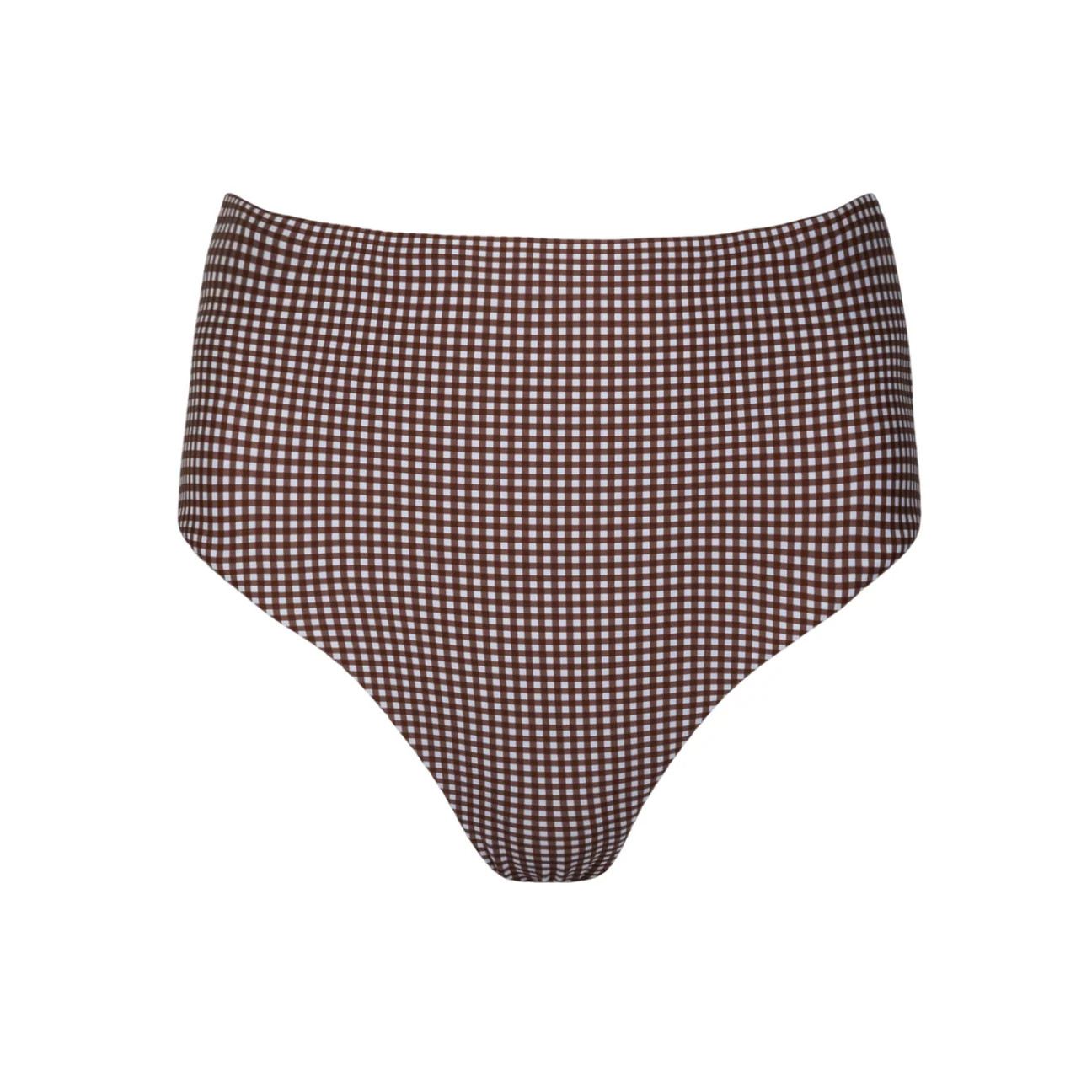 women's cocoa gingham high waist bikini bottom | Minnow