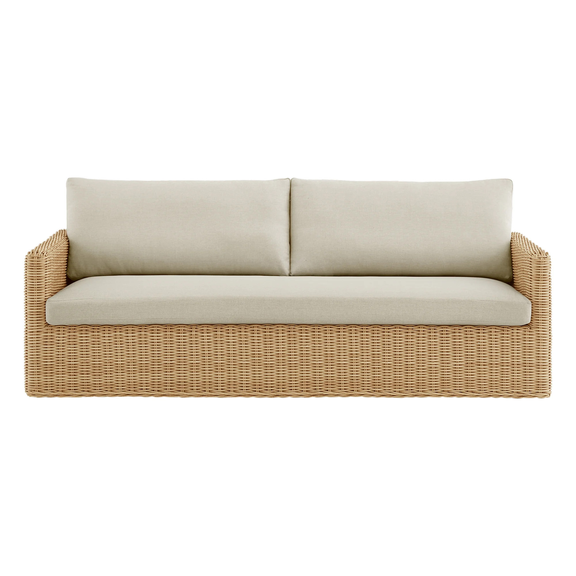 Joss & Main Carden 86" Wicker Patio Sofa with Cushions | Wayfair | Wayfair North America