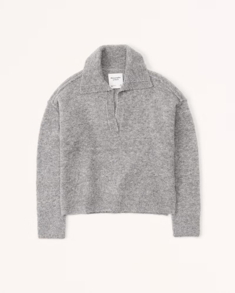 Boucle Notch-Neck Sweater Polo | Abercrombie & Fitch (US)
