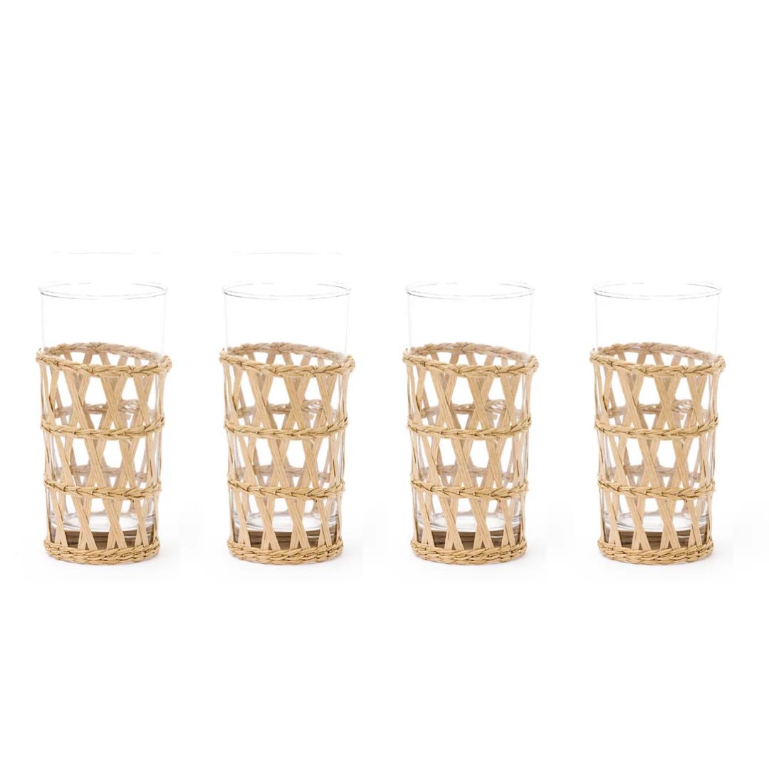 Natural Island Wrapped Ice Tea Glass (set of 4) | Amanda Lindroth