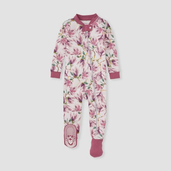 Burt's Bees Baby® Baby Girls' Magnolia Footed Pajama - Purple | Target