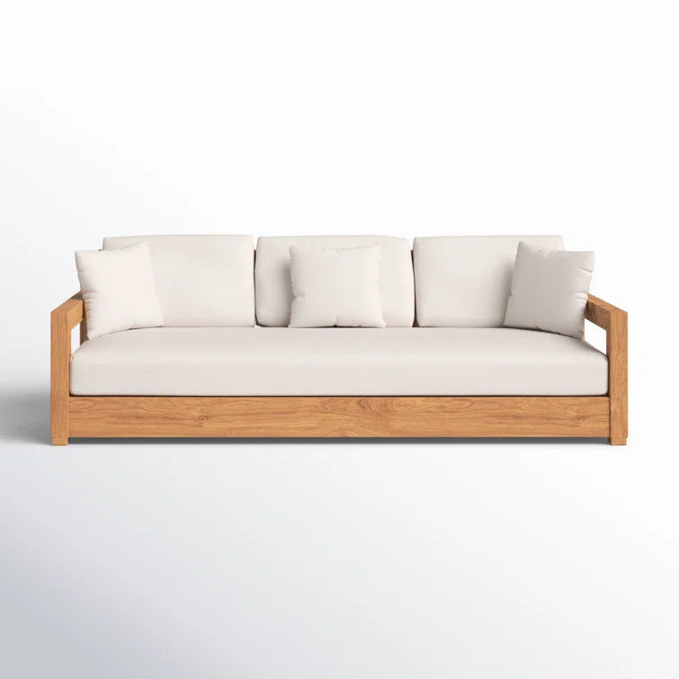 Melrose 76.55'' Teak Outdoor Patio Sofa | Wayfair North America