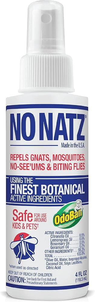 No Natz Botanical Bug Repellent, Effective for Gnat, Mosquito, and Biting Flies, Hand-Crafted and... | Amazon (US)