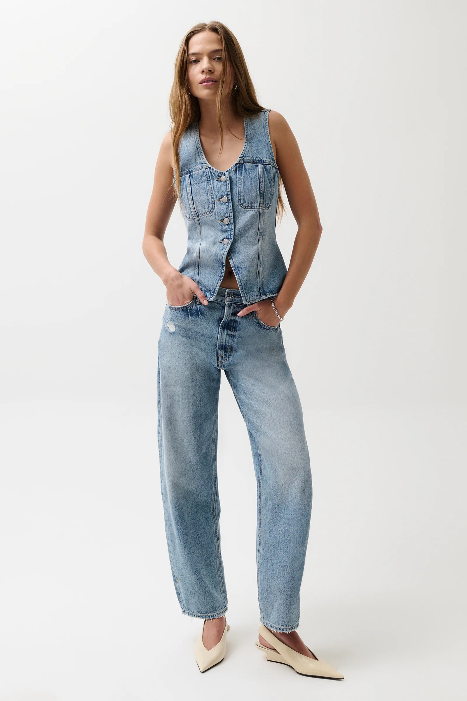 Wes High Rise Barrel Jean - Blue Cloud | Pistola Denim