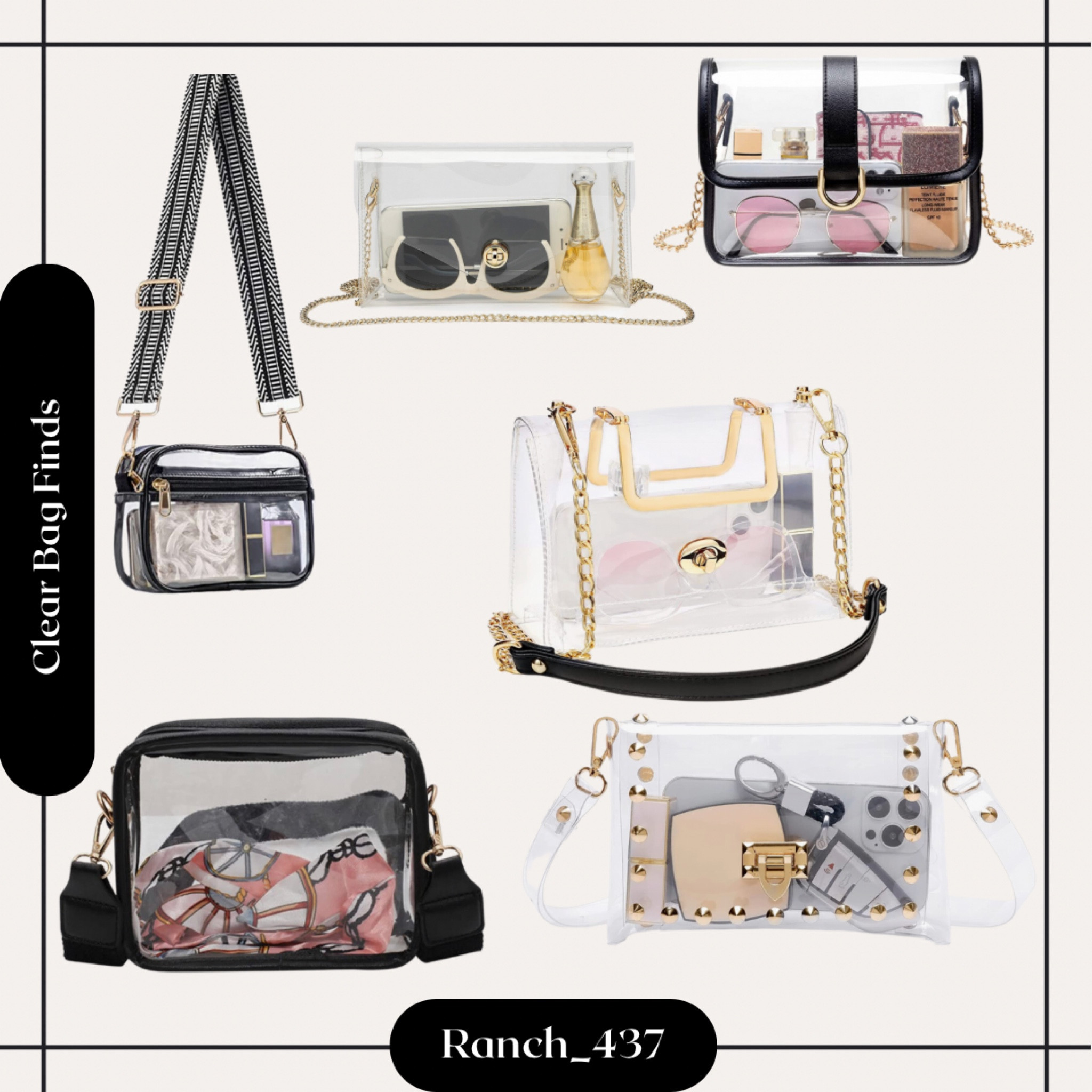 Clear stadium approved clear bag finds! 

Clear purse, clear bag, concert finds, small purse, crossbody bag, purse 

#LTKFestival #LTKitbag #LTKFind