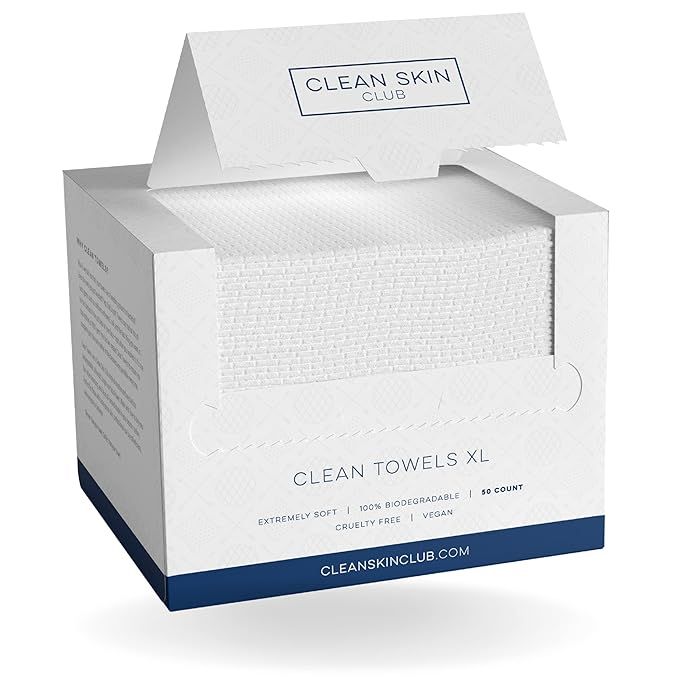 Clean Skin Club Clean Towels, 100% USDA Biobased Dermatologist Approved Face Towel, Disposable Cl... | Amazon (US)