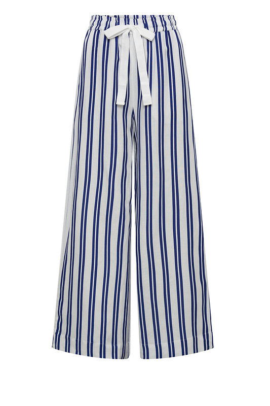 Elastic Waist Pant in Royal / White Stripe | Bohemian Traders