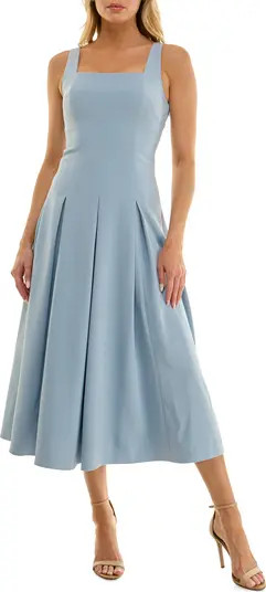Pleated Sleeveless Midi Dress | Nordstrom