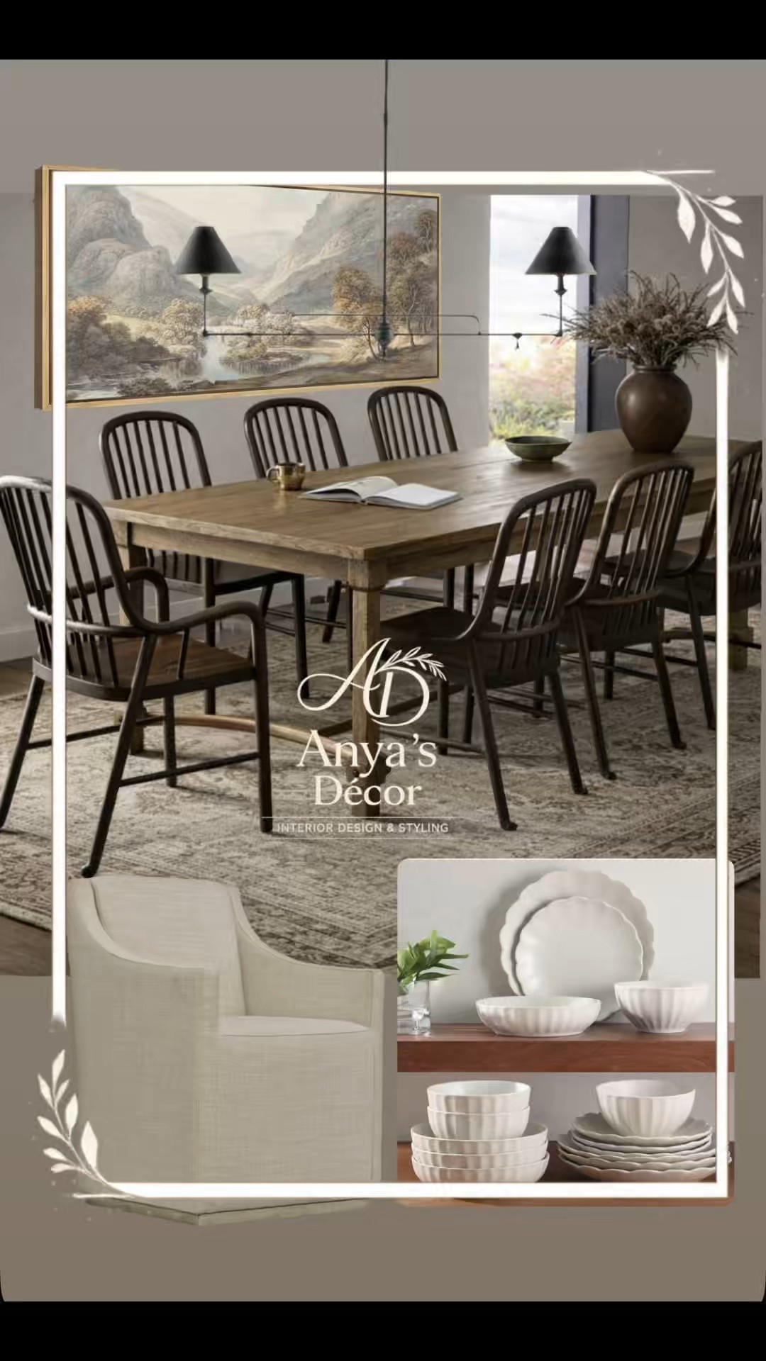 If you’re dreaming of a home that feels cozy, refined, and truly you, that’s exactly what I help create.

✨ Interior design & styling
✨ Dining room design inspiration
✨ Neutral, timeless home decor
✨ Spaces designed for real life
Dinning table dinning chairs wall art dinning dishes set 

#LTKHome