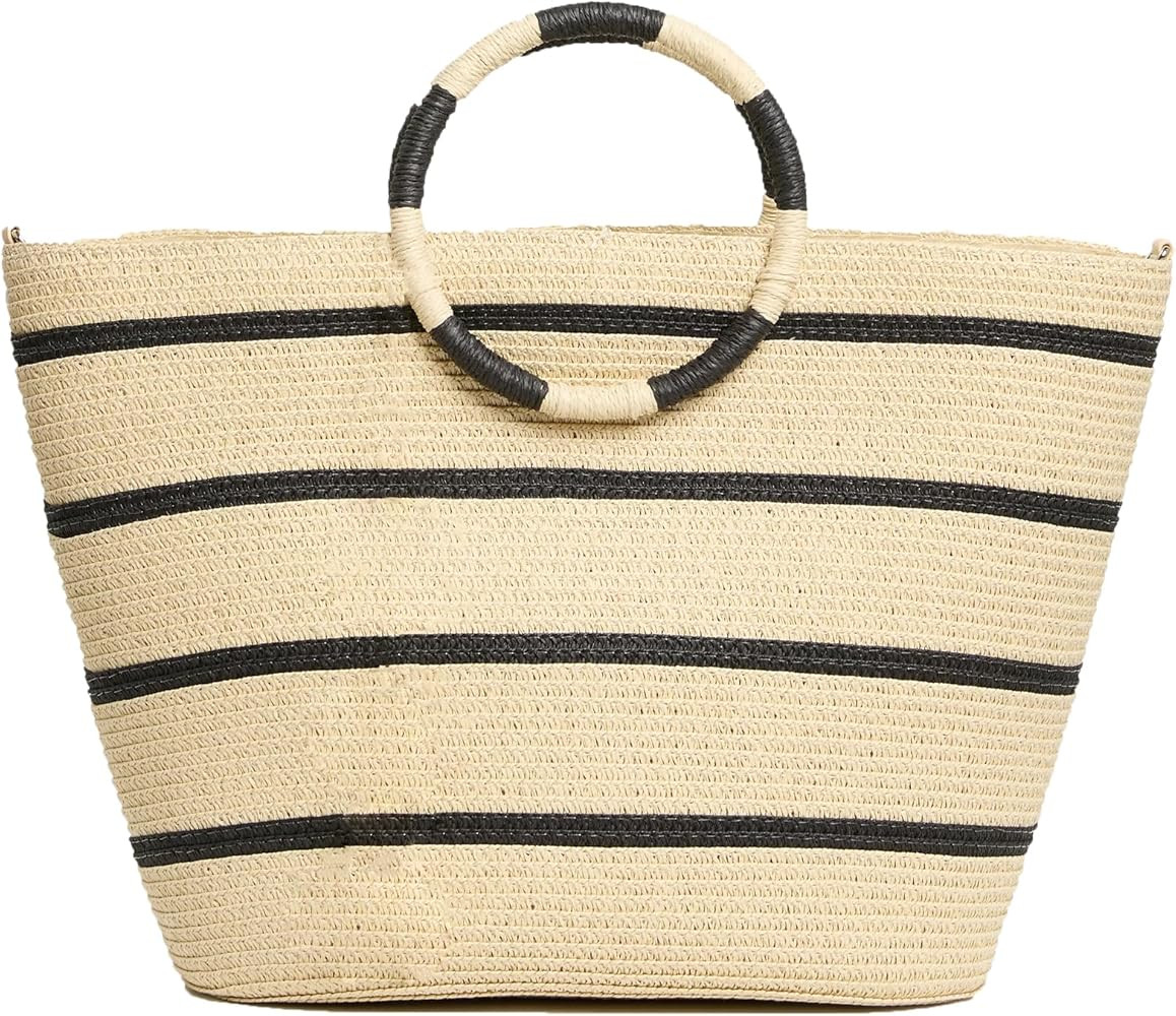 Beach Bags for Women Straw Tote Bag Summer Beach Bag Large Woven Straw Tote for Vacation Holiday | Amazon (US)