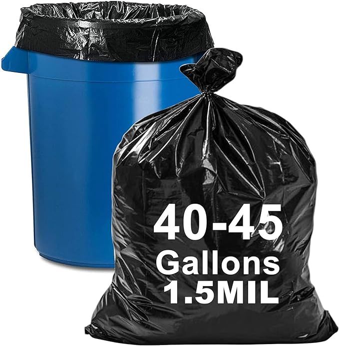AYOTEE 40-45 Gallon Trash Bags,20 Count Bulk, Black Trash Bags Industrial Quality Black Garbage B... | Amazon (US)