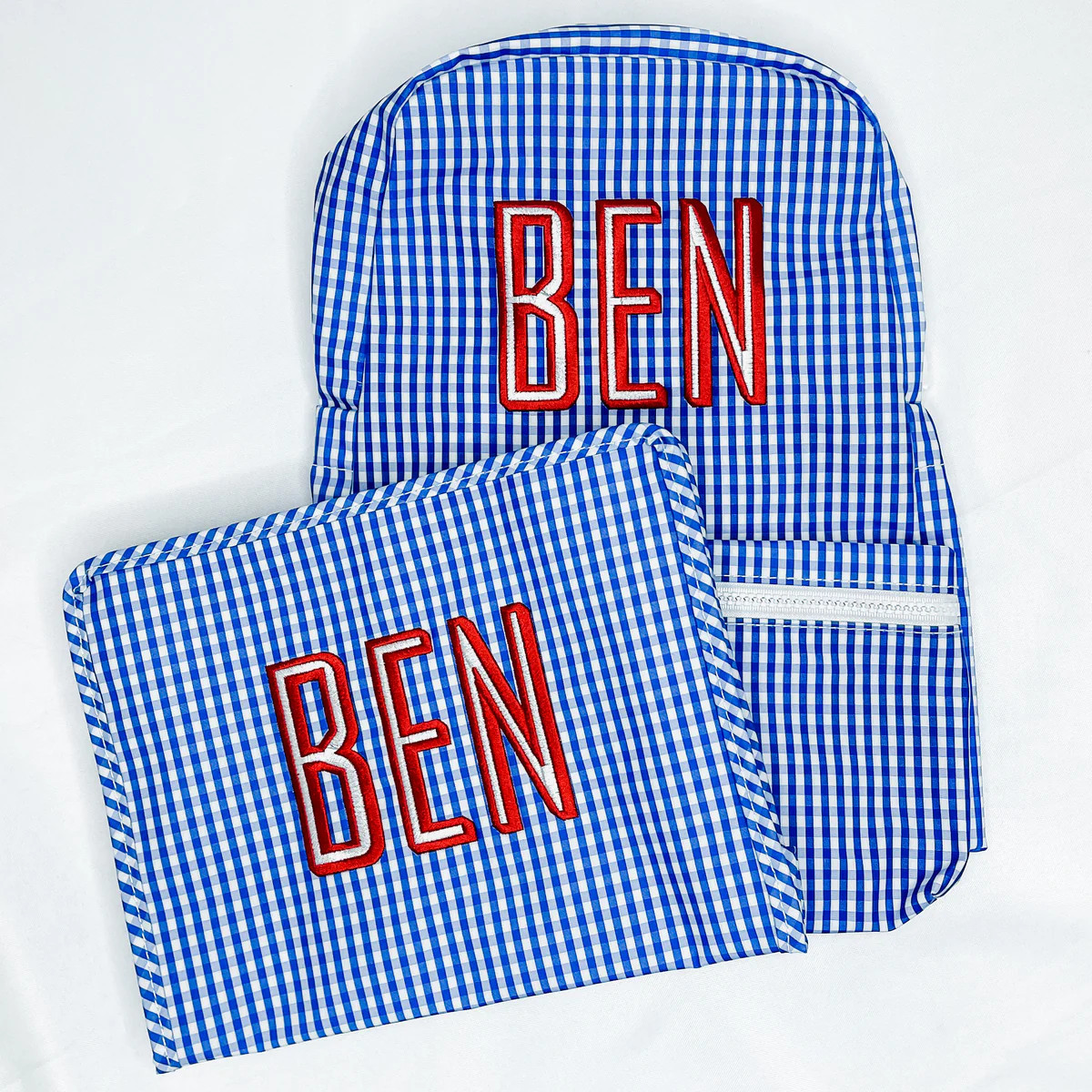 Wipeable Royal Gingham Backpack (preorder) | Lovely Little Things Boutique