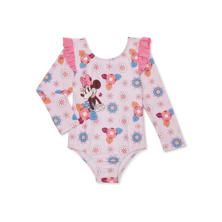Minnie Mouse Toddler Girls' One-Piece Swimsuit with UPF 50+, Sizes 2T-4T - Walmart.com | Walmart (US)