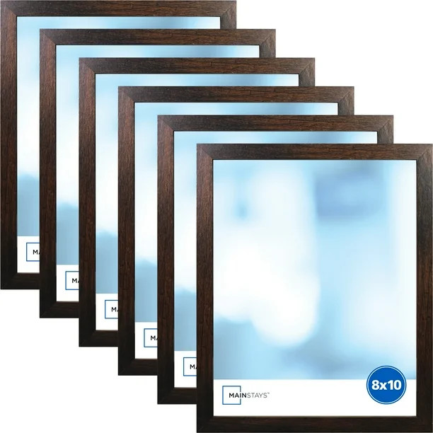 Mainstays 8" x 10" Brown Linear Frame, Set of 6 | Walmart (US)