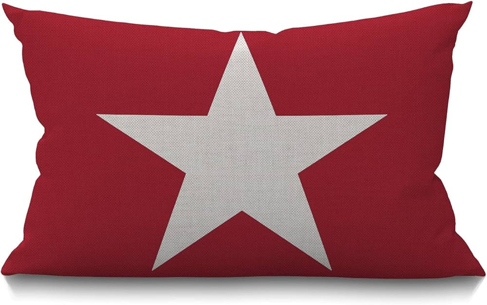 Smooffly Red Star Decorative Pillow Cover Abstrat USA Star Design on The Red Background Pillow Co... | Amazon (US)