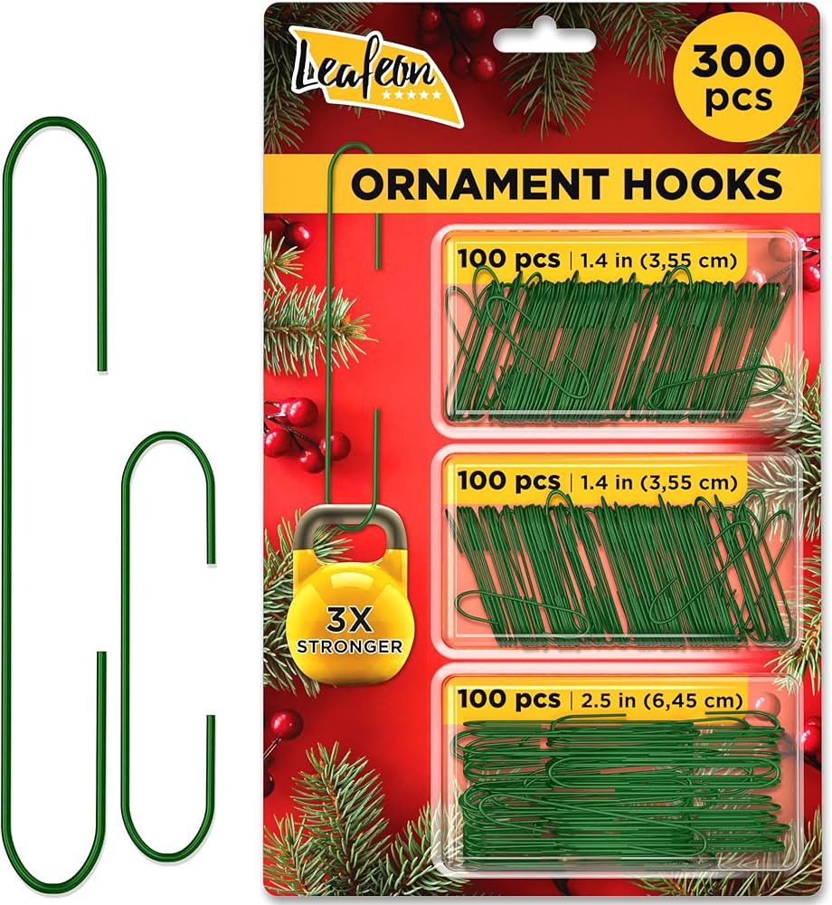 Leafeon 300 Pack Christmas Ornament Hooks for Christmas Tree Decoration – The Best Holiday Orna... | Amazon (US)