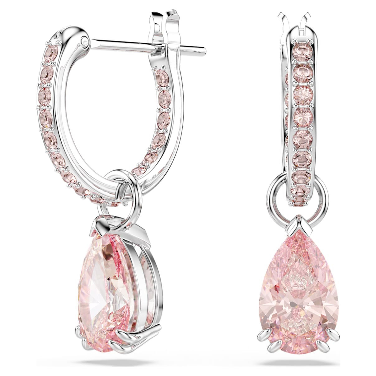 Attract Drop-Ohrhänger, Tropfenschliff, Rosa, Rhodiniert | SWAROVSKI