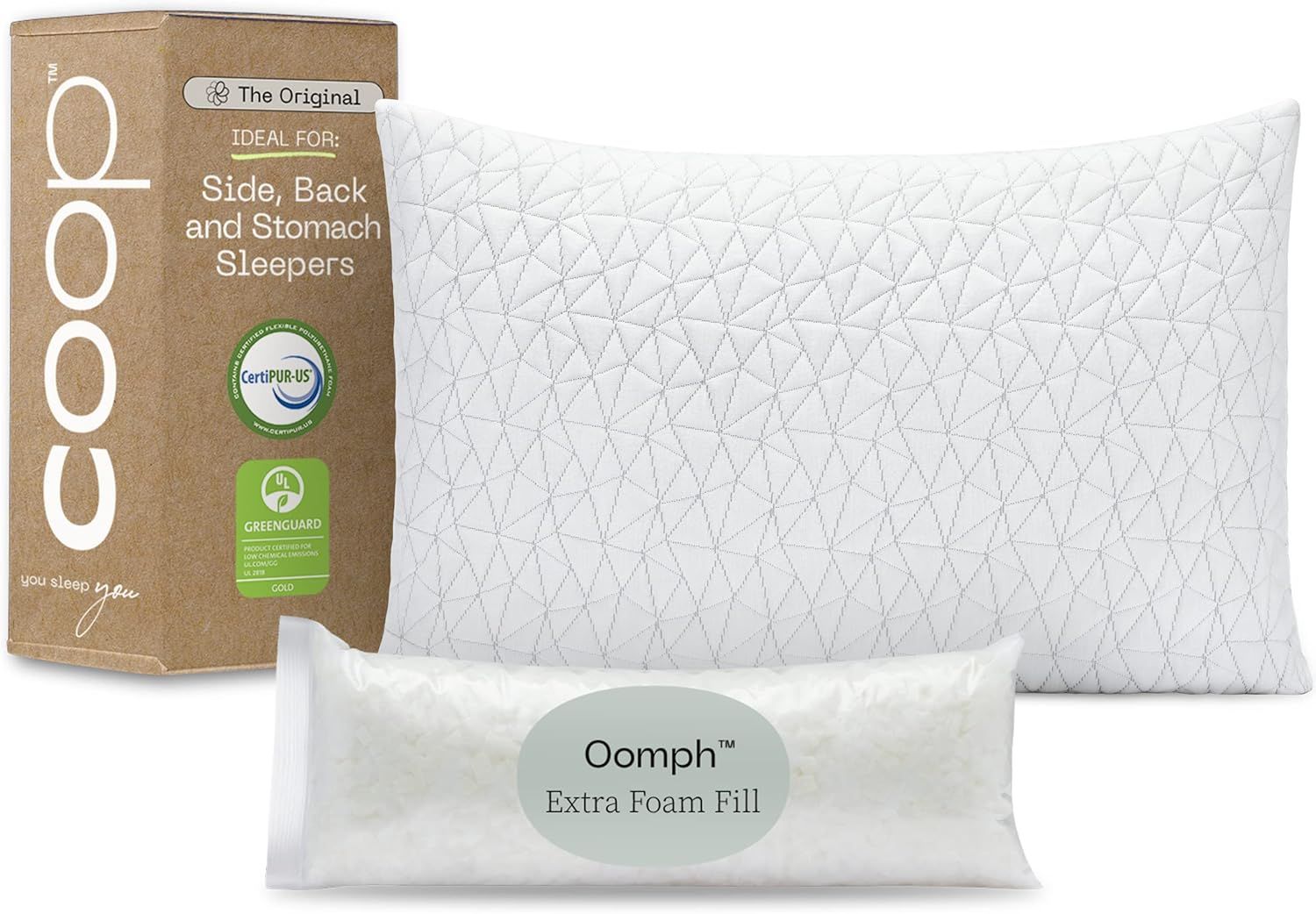 Coop Home Goods Original Loft,Queen Size Bed pillows for Sleeping - Adjustable Cross Cut Memory F... | Amazon (US)