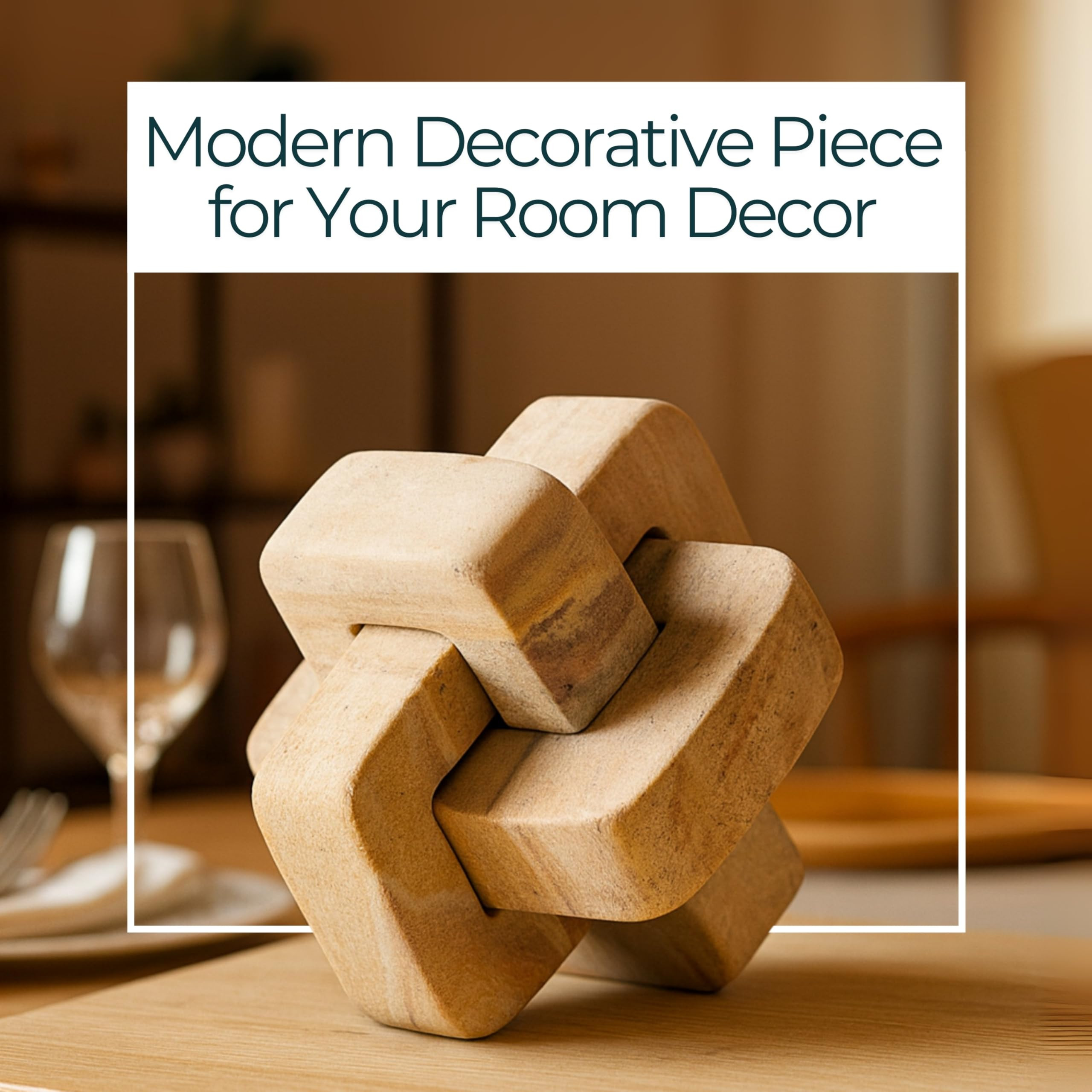 Decorative Knot Sculpture for Modern Home Decor – Natural Brown Marble Decorative Object – Sh... | Amazon (US)