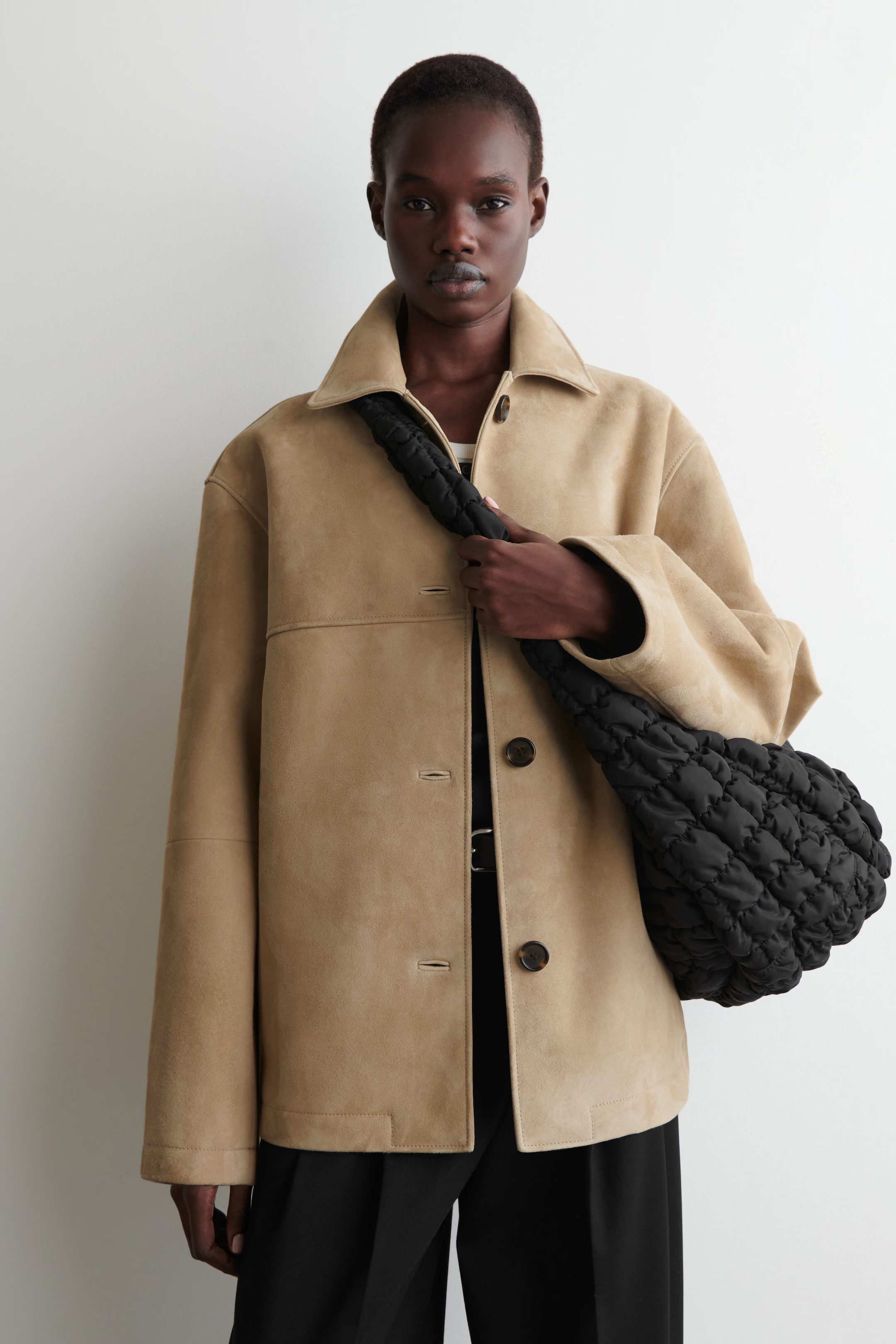 OVERSIZED QUILTED CROSSBODY BAG - BLACK | COS UK