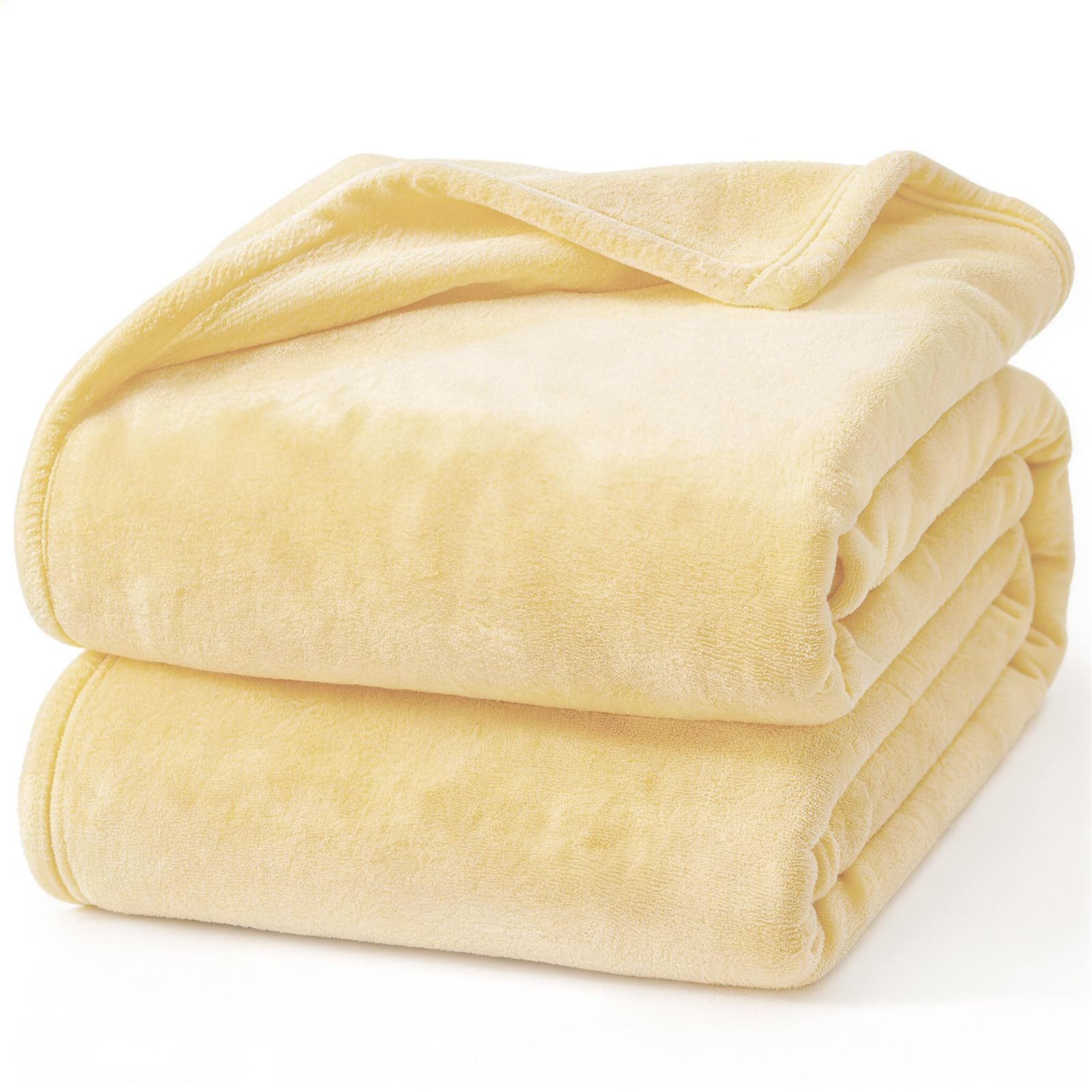 Hansleep Fleece Cream Yellow Throw Blanket, Super Soft Flannel Fuzzy Plush Cozy Blanket for All S... | Amazon (US)