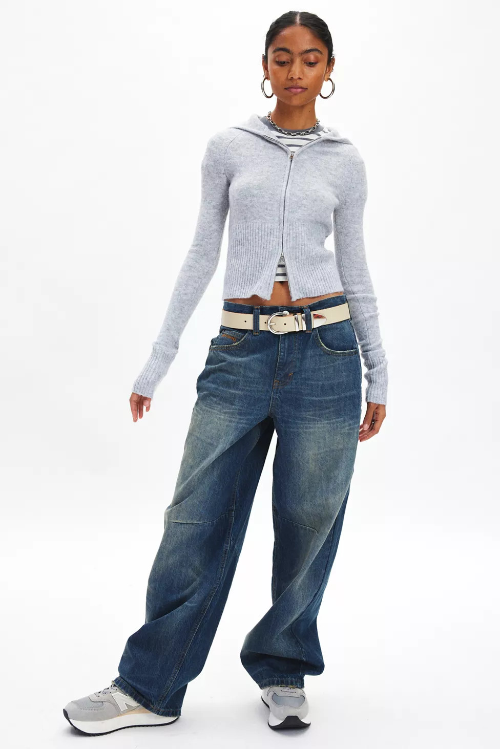 BDG Monet Knit Full-Zip Hoodie Sweater | Urban Outfitters (US and RoW)