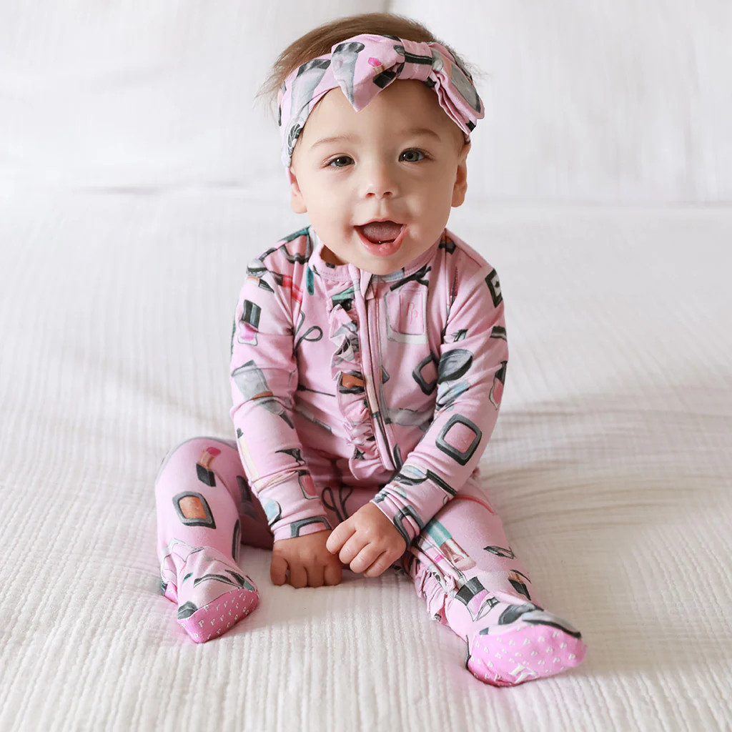 Hair Salon Pink Baby Girl Sleeper | Posh Beauty Salon | Posh Peanut