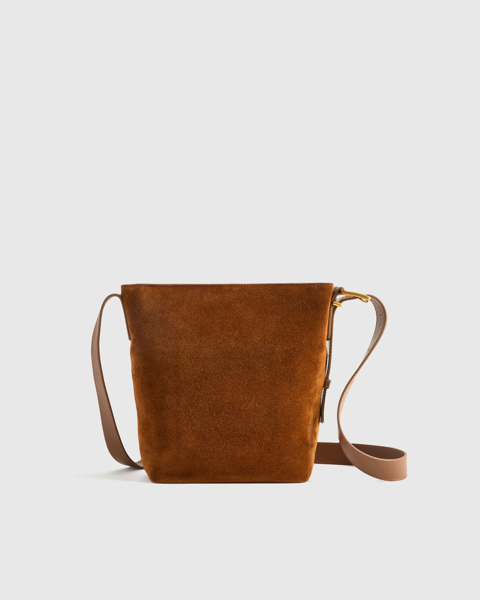 Quince | Women's Italian Suede Bucket Crossbody in Merlot, Suede Leather | Quince