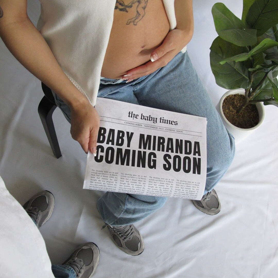 Cute Newspaper Pregnancy Announcement editable Download - Etsy | Etsy (US)