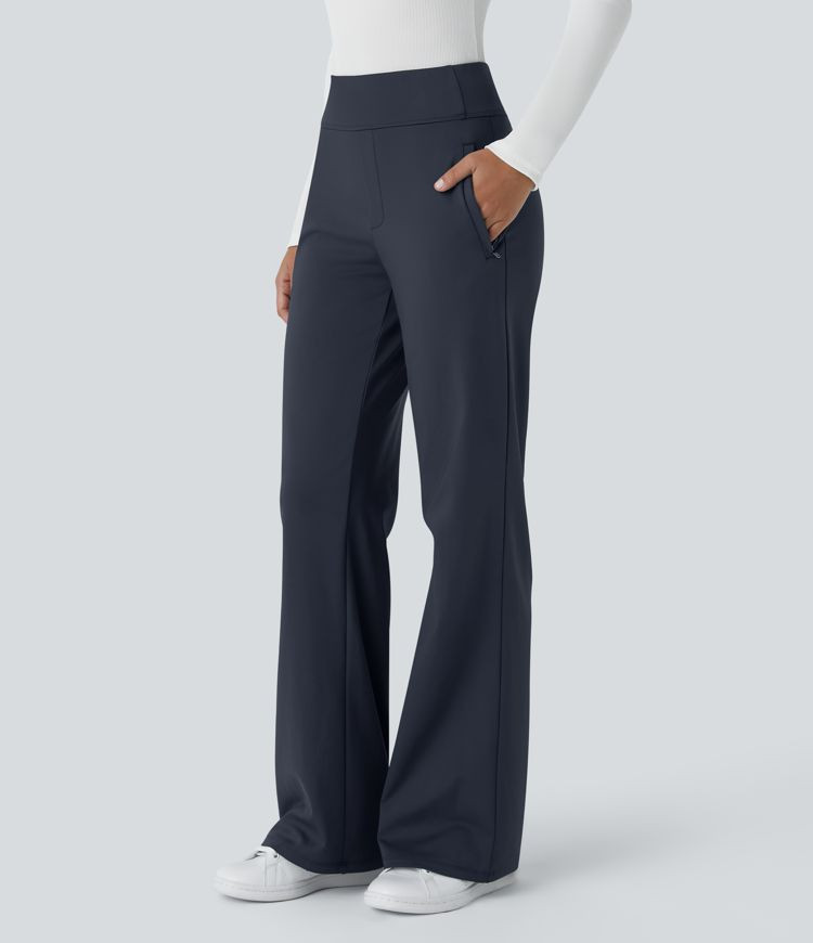 Women’s Halara Flex™ Mid Rise Side Zipper Pocket Work Flare Pants - Halara | HALARA