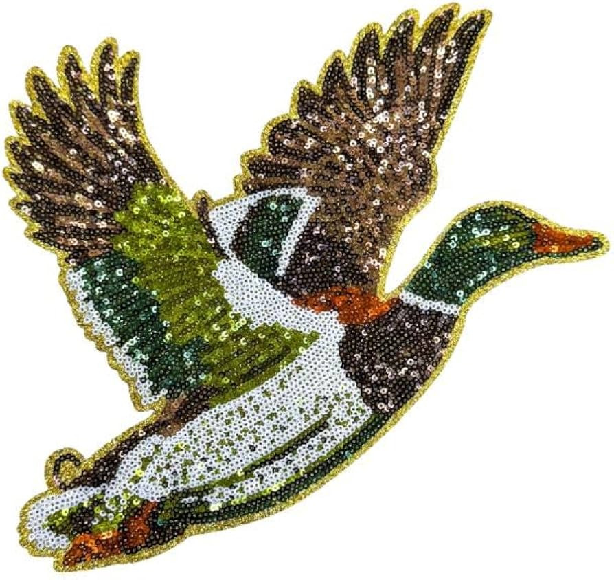Big Mallard Duck Hunting Sequins Patch – 10.5″ x 10.5″ Large Hunting Shirt Patches | Amazon (US)