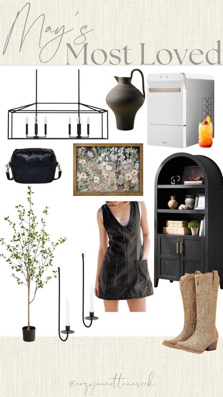 Mays most loved items
Top sellers
Nugget ice maker
Linear chandelier
Arch cabinet
Cowgirl boots
Faux tree
Free people dupe dress

#LTKSaleAlert #LTKHome #LTKStyleTip