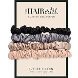 The Hair Edit Ruched Ribbon Satin Scrunchies | Amazon (US)
