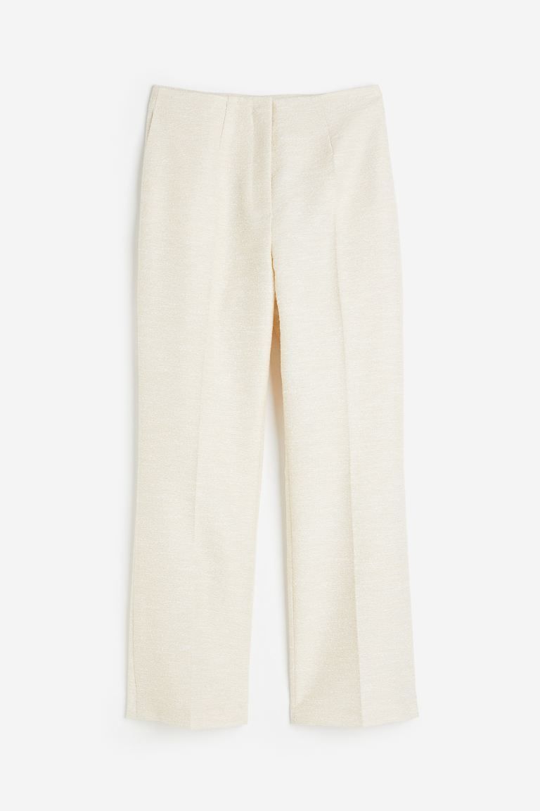 Textured Pants - Cream - Ladies | H&M US | H&M (US + CA)