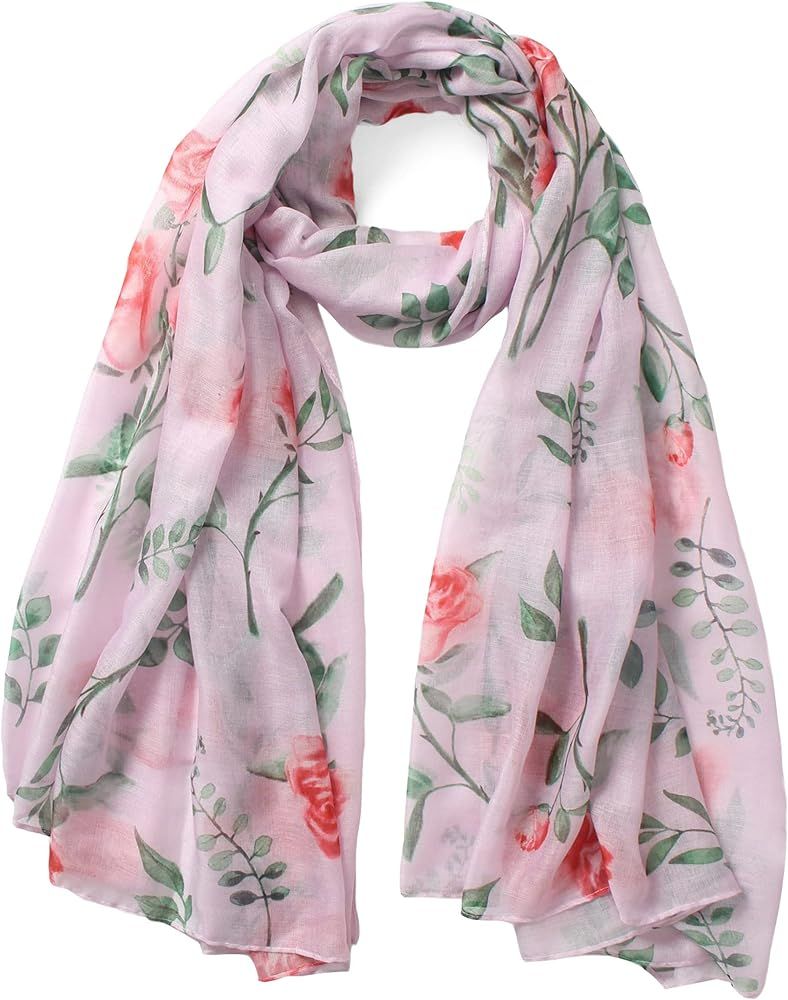 Fashion Birth Flower Scarf For Women Christmas Scarf Shawls And Wraps Birthday Gifts Set Box For ... | Amazon (US)