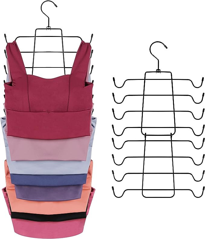 ZEDODIER Tank Tops Hangers, 2 Pack Metal Space Saving Holder Closet Organizer for Bras, Camisoles... | Amazon (US)