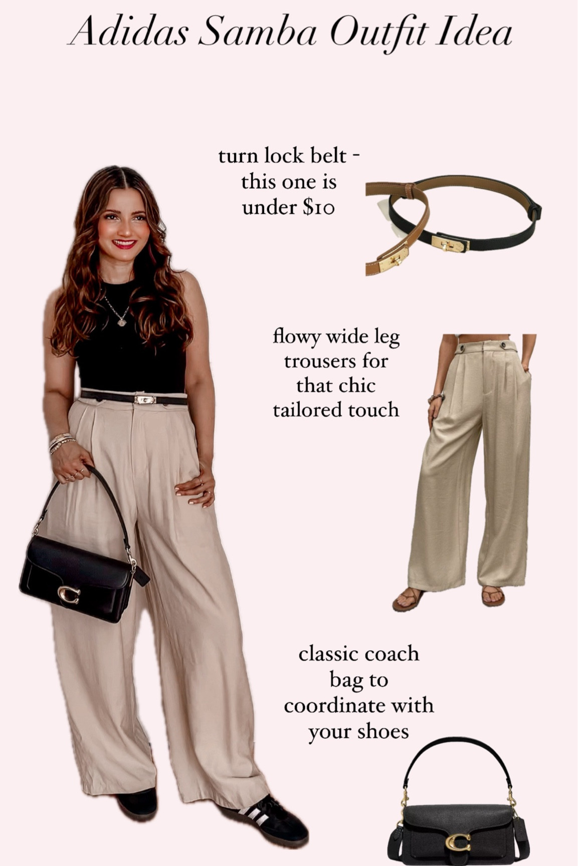 Black bodysuit wide leg pants coach tabby 26 adidas sambas outfit 

#LTKworkwear #LTKcanada #LTKsummer