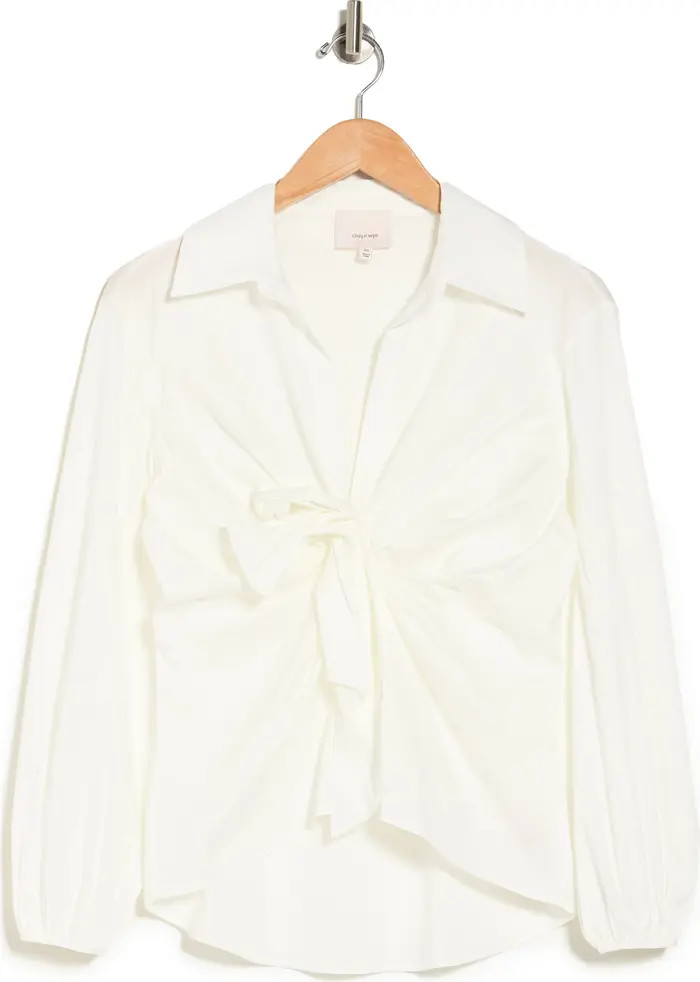 CINQ A SEPT Austyn Knotted Front Long Sleeve Top | Nordstromrack | Nordstrom Rack