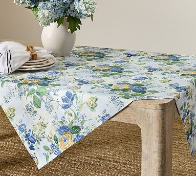Calla Bloom Embroidered Cotton Table Throw | Pottery Barn (US)