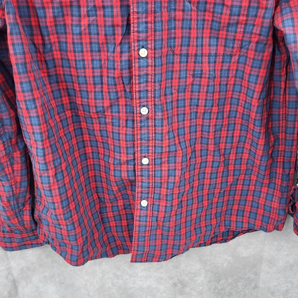 American Eagle Shirt Mens Blue Red Check Button Up Long Sleeve Cotton Casual | eBay | eBay US