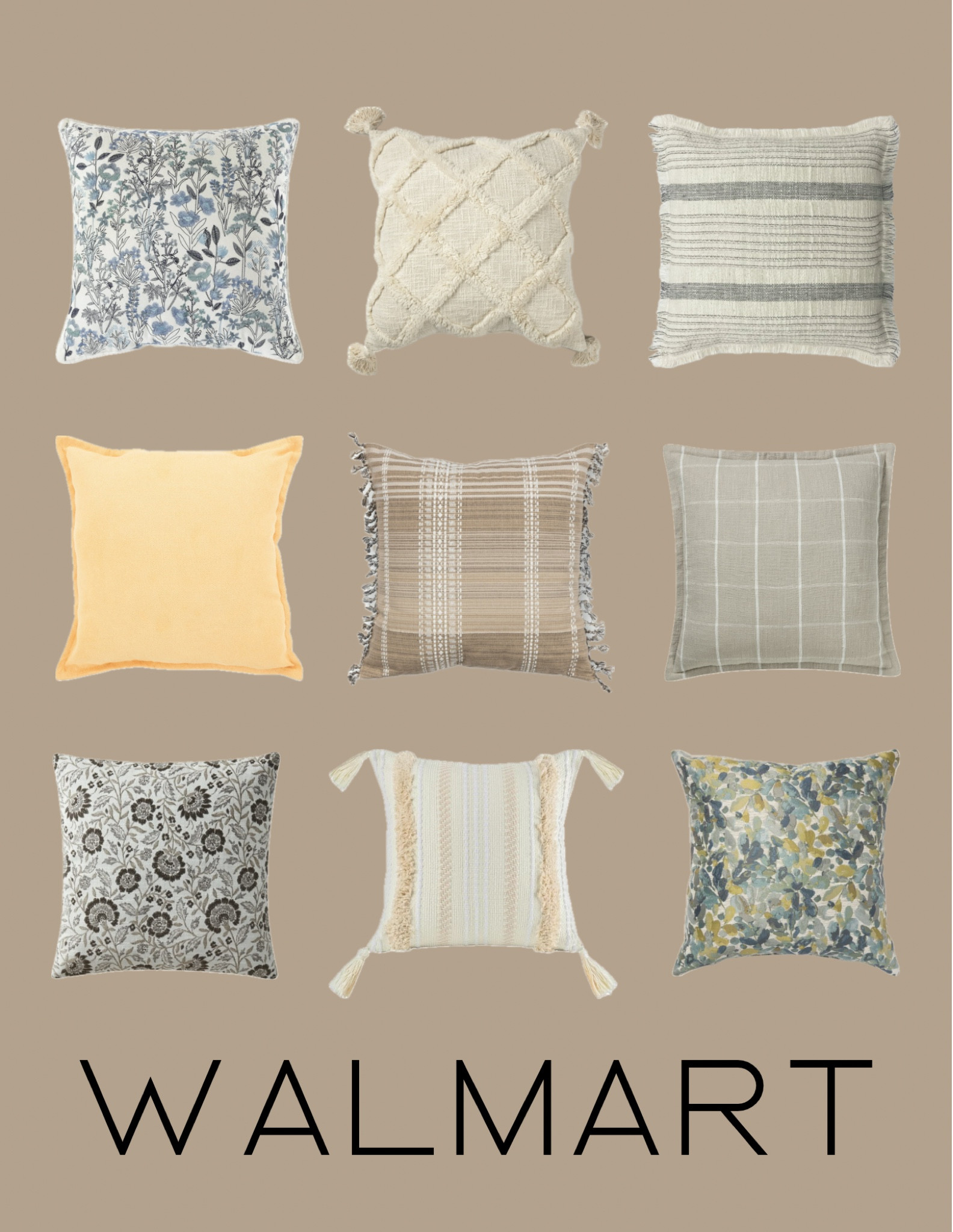 Pillows with texture, pattern and soft colors to freshen up your home. Walmart finds that are super affordable but stylish 

#LTKfindsunder50 #LTKstyletip #LTKhome