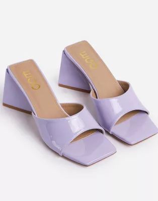 Ego Realness mid flare heel sandals in lilac | ASOS (Global)