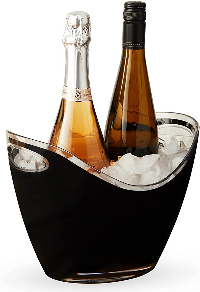 True Modern Wine & Champagne Bucket, Black Ice Beverage Tub - Indoor & Outdoor Drink Bucket for P... | Amazon (US)