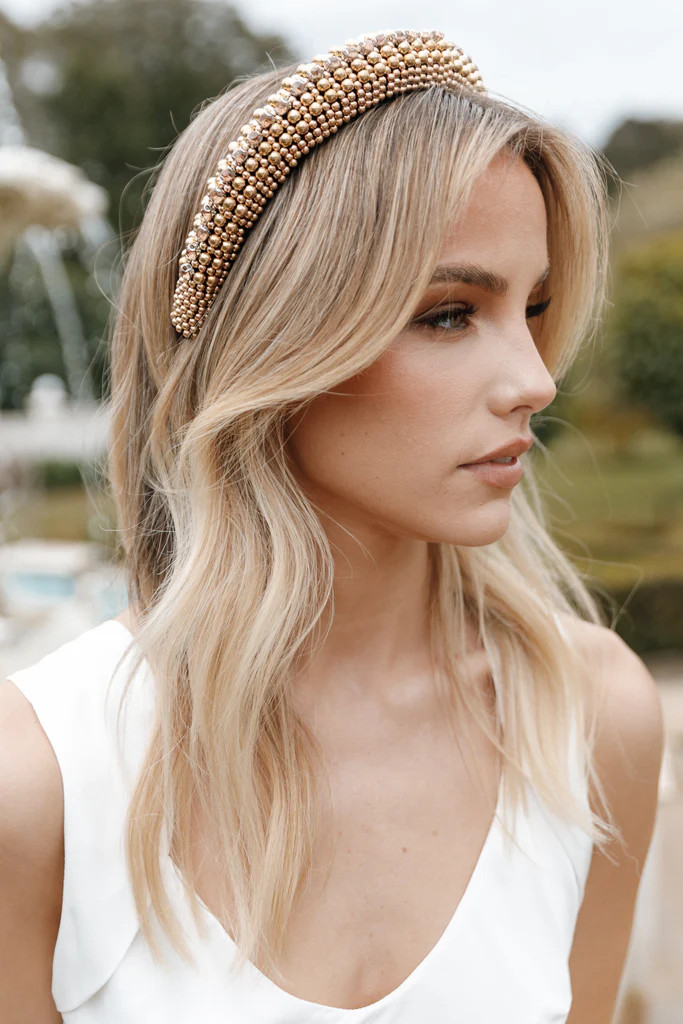 Ryder Studded Headband - Gold | Petal & Pup (US)