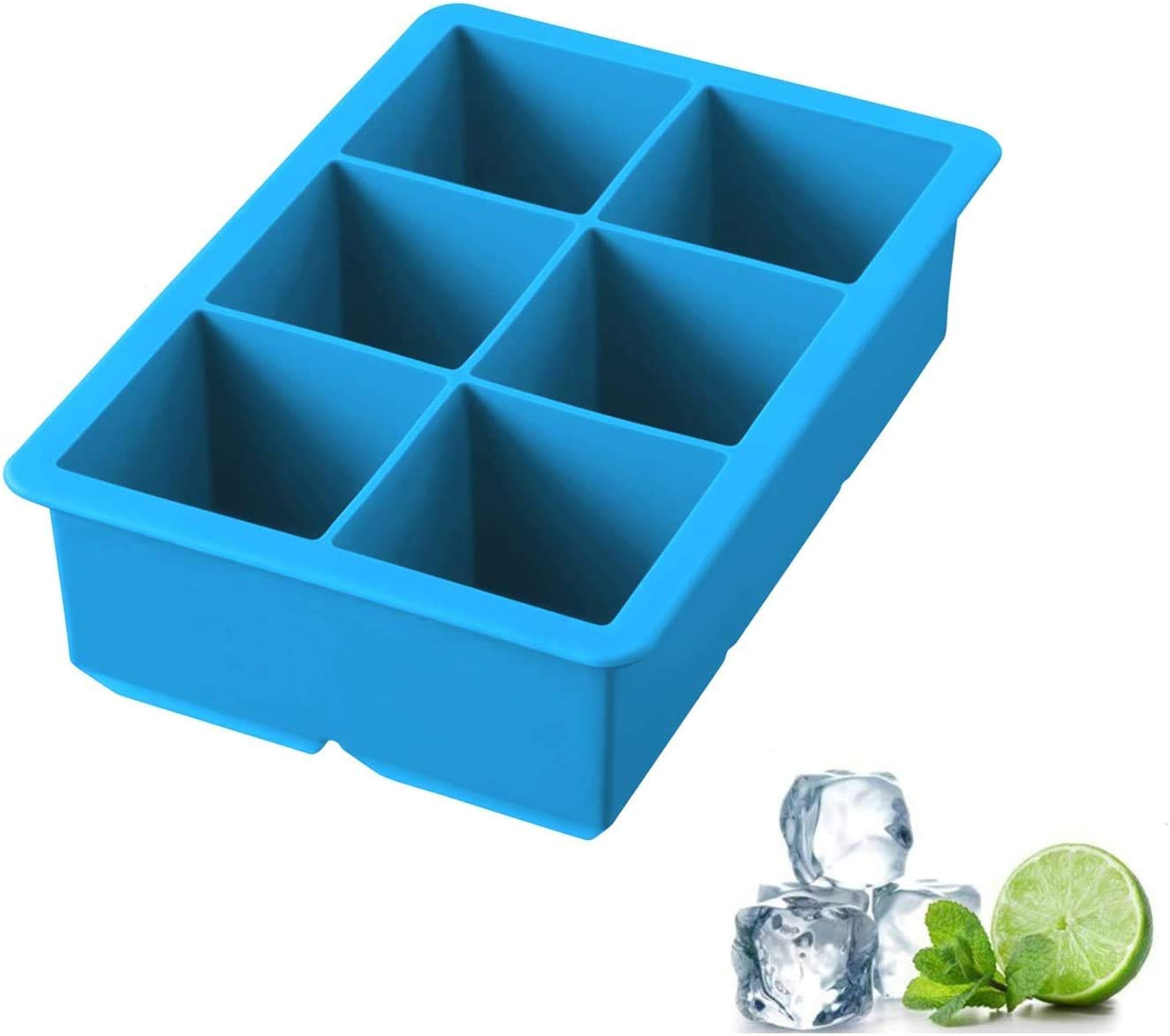 iNeibo® Silicone Large Ice Cube Tray Silicone Ice Mold - Make 6 Pieces 2 Inch Ice Cube for Whisk... | Amazon (UK)