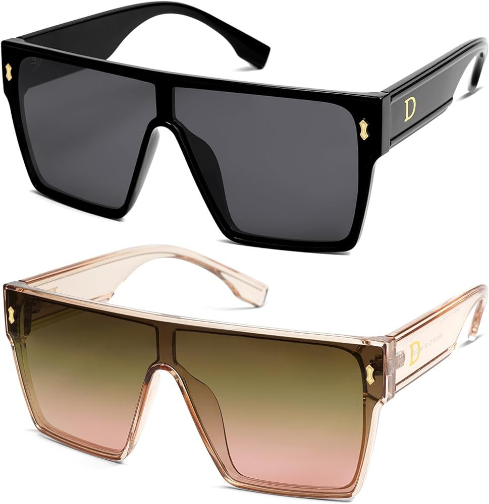Allarallvr Oversized Trendy Square Sunglasses For Women Men Rectangle Fashion Sun Glasses AR82128 | Amazon (US)