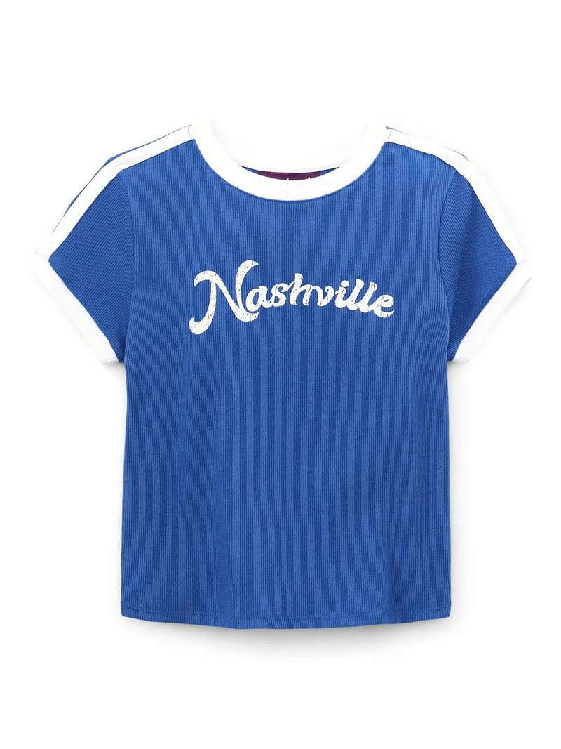Weekend Academy Girls Short Sleeve Baby Tee, Sizes 4-18 | Walmart (US)